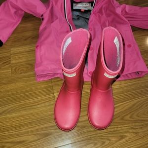 Hunter Raincoat Size 7/8 and Rainboots Size 12